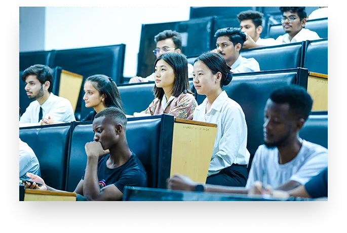 Students in a diverse classroom at LPU