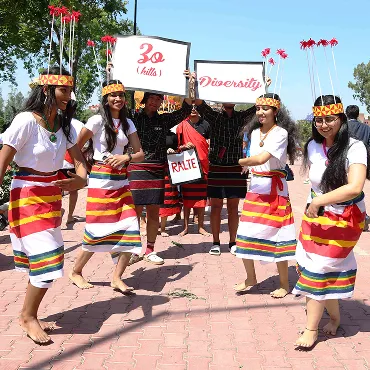 Students in cultural parade at LPU