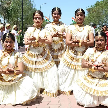 Classical dancers in traditional costumes at LPU cultural event