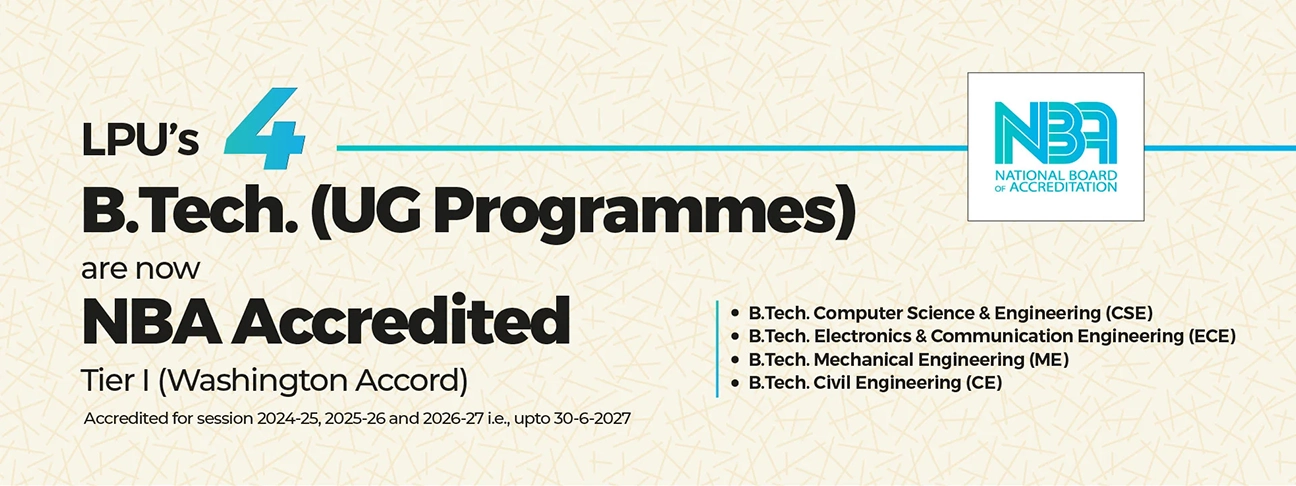 LPU BTech program accredited by NBA