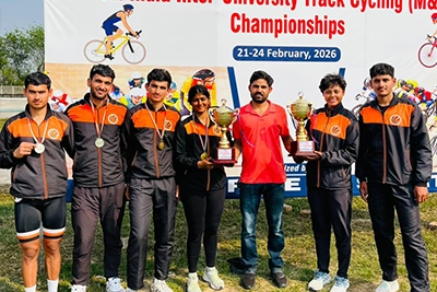 LPU men’s cycling team at All India University Track Cycling Championship 2025–26