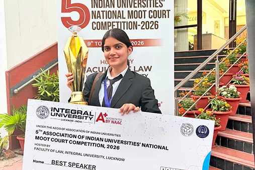 Best Speaker Award at AIU Moot Court 2026 at LPU
